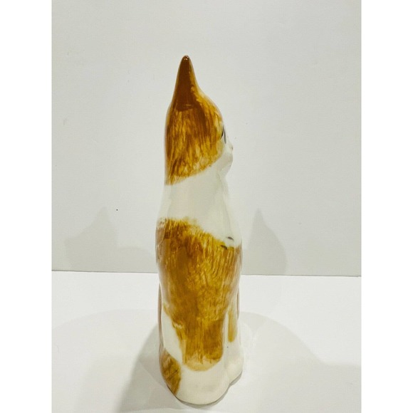 NS GUSTIN CO. Vintage Folk Art Tabby Orange Cat Statue Hand Painted - Picture 4 of 8